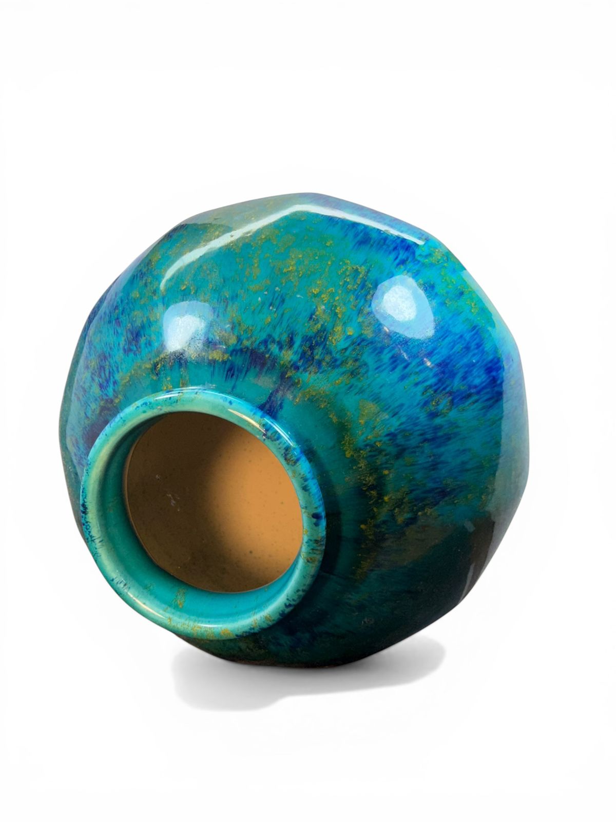 Grande Vaso Art Déco em cerâmica esmaltada policromática