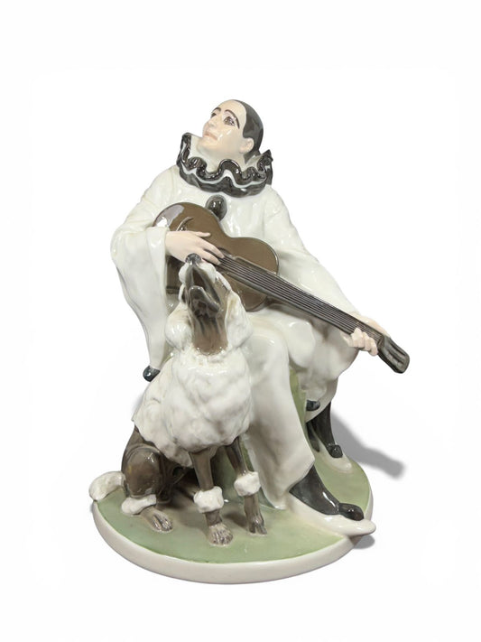 Escultura “Pierrot com Poodle – The Duet”