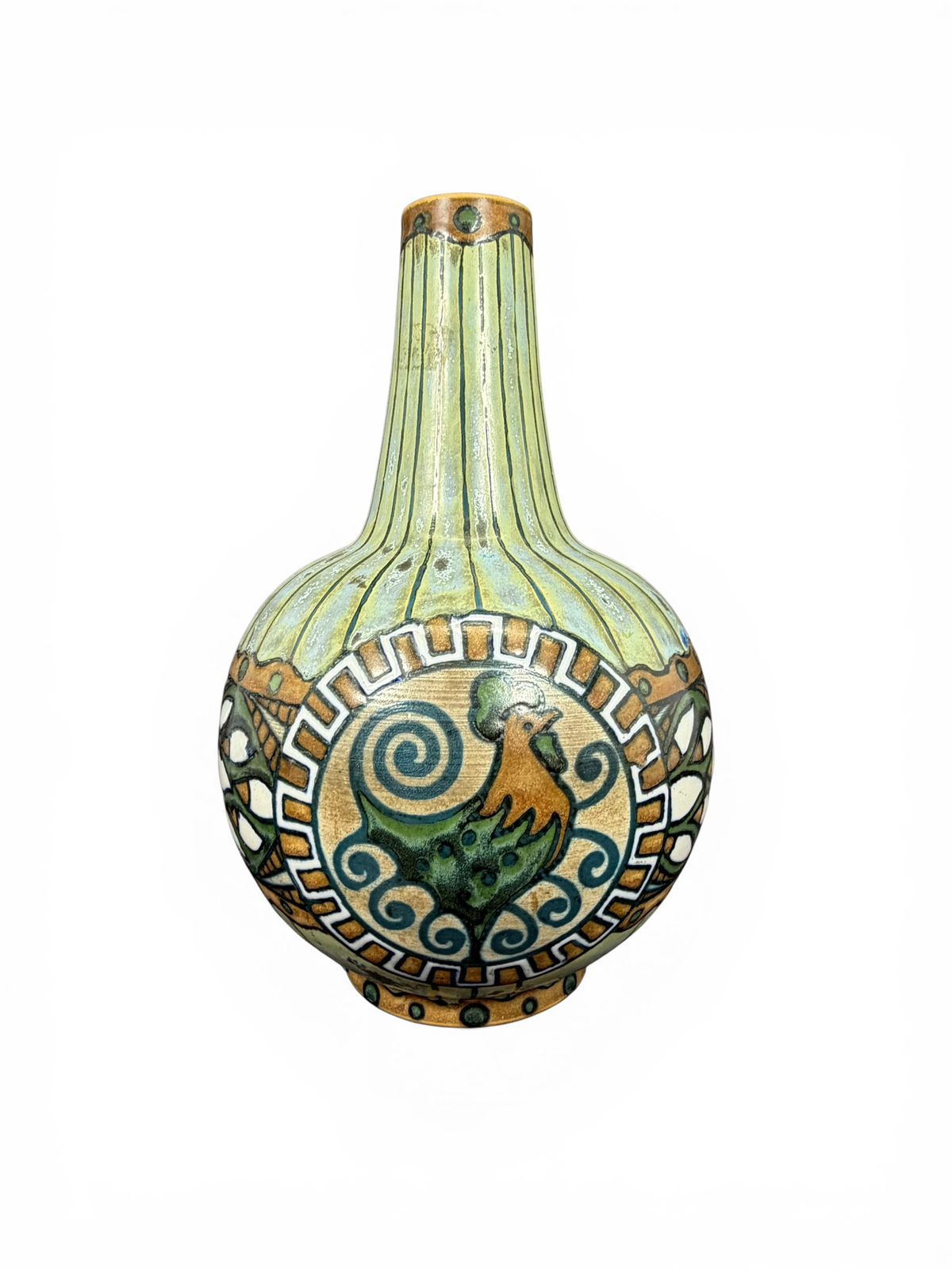 Vaso Art Déco com decoração zoomórfica estilizada