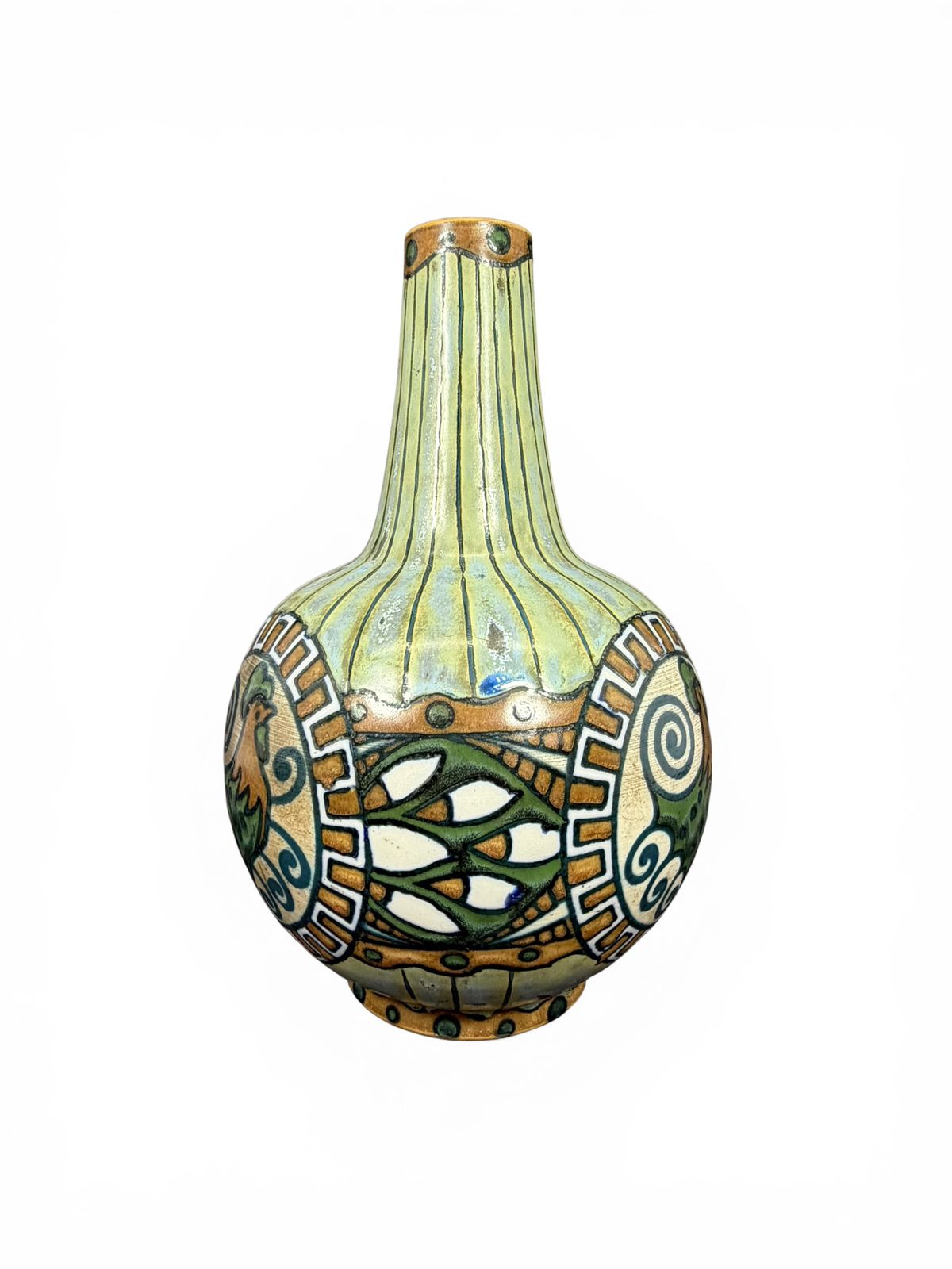 Vaso Art Déco com decoração zoomórfica estilizada
