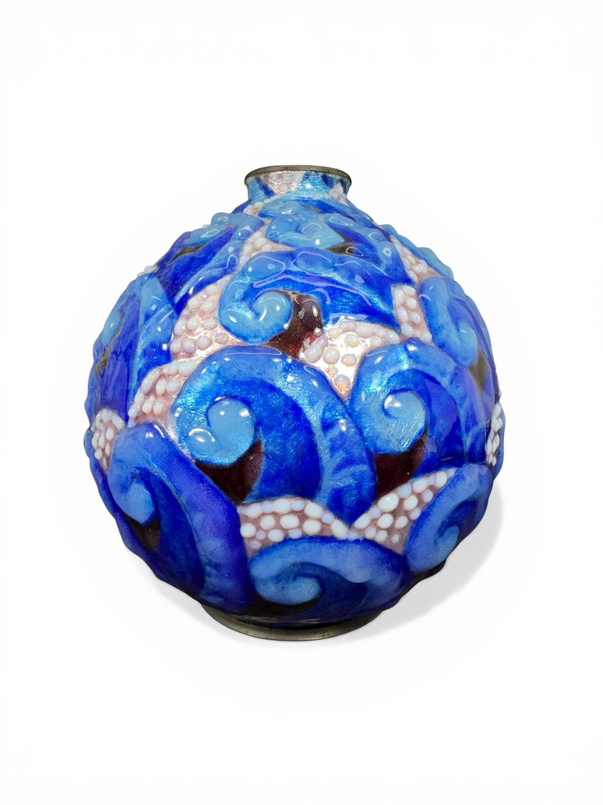Vaso Camille Fauré com decoração em relevo espiralada