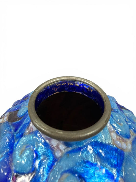 Camille Fauré — Vaso globular com espirais em relevo, c. 1925–1930 — vista 2