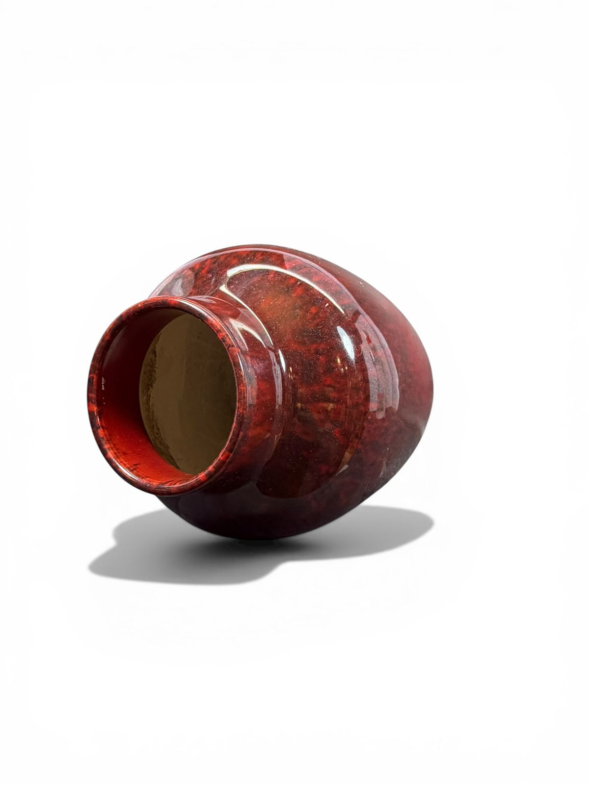 Vaso Art Déco em cerâmica esmaltada “Sang de Boeuf”