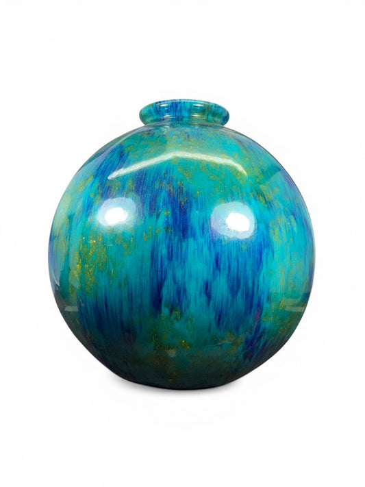 Grande Vaso Art Déco em cerâmica esmaltada policromática